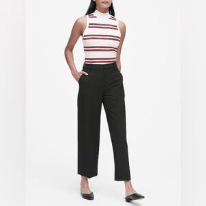 Banana Republic High Rise Slim Wide Leg Cropped Pants Black Size 2